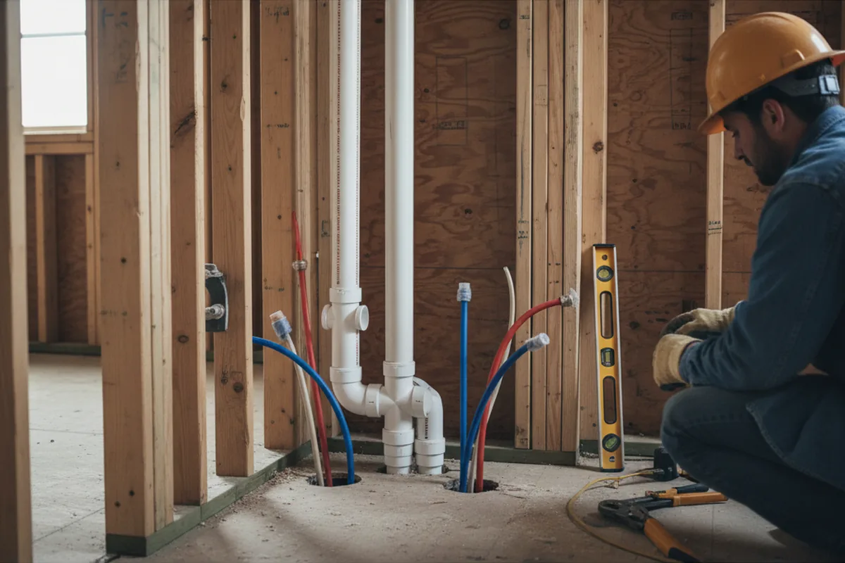 Drain and supply rough-in during Garbage Disposal Repair in Vine Grove